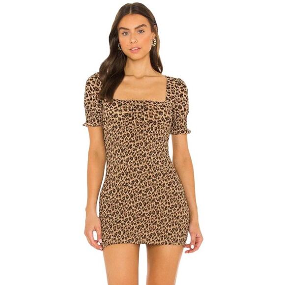 Majorelle Lexi Dress Smocked Mini Revolve Short Sleeves Ruched Bust Women XXS - Picture 1 of 11